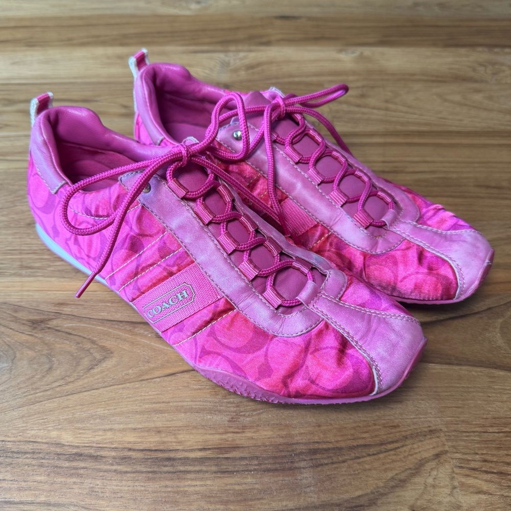 Coach Sneakers Women’s 8.5 Pink Kelsie Tennis Shoes Tie